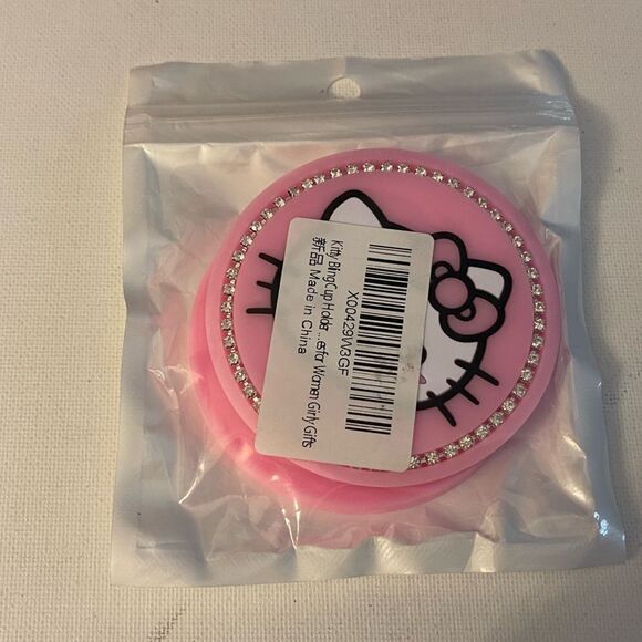 Hello Kitty car cup Coasters in Pink with bling Set of 2 NWT - Picture 4 of 6